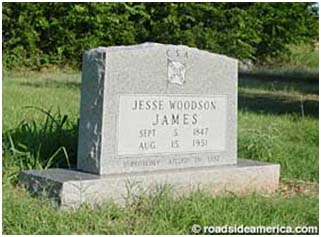 Jesse James' head stone