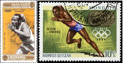 Jesse Owens foreign postage stamps