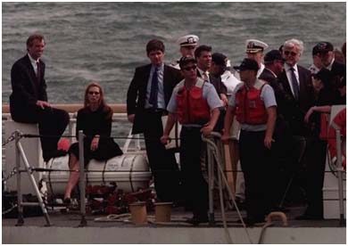 John F. Kennedy, Jr funeral scattering ashes at sea.