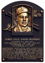 Jim Bunning hall of fame plaque