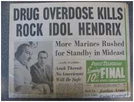 news paper report of jimi hendrix's death