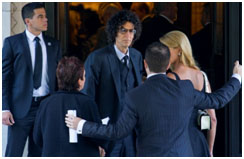 Howard Stern at her funeral