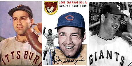 Joe Garagiola baseball cards on Pirates, Cubs, and Giants