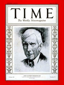 John D. Rockefeller on cover of TIME Magazine