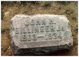 John Dillinger head stone