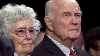 John Glenn with Anna Castor later in life