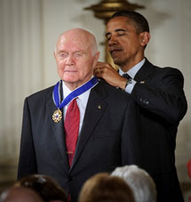 John Glenn with President Obama