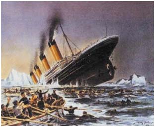 the Titanic sinking