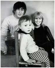 John Lennon with wife, Cynthia and son, Julian