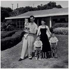 Johnny Carson with his 3 sons