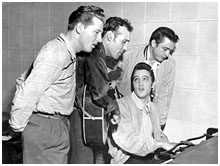 Johnny Cash, Jerry Lee Lewis, Carl Perkins and Elvis Presley