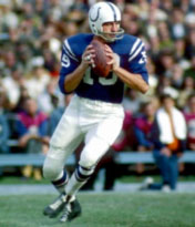 Johnny Unitas playing for the Baltimore Colts