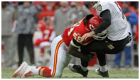 Jovan Belcher playing for the Chiefs