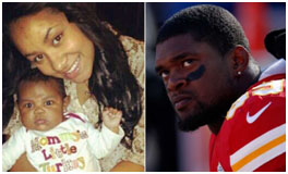 Jovan Belcher with Kasandra Perkins and their daughter