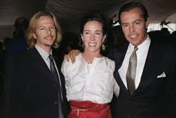 Kate Spade with her husband and brother in law, David Spade