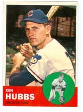 Ken Hubbs baseball card with the cubs