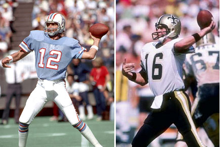 Ken Stabler playing for Oilers and Saints