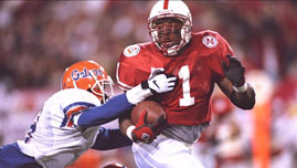 Lawrence Phillips playing for Nebraska