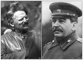 Leon Trotsky and Stalin