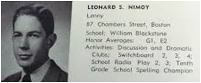 Leonard Nimoy, high school picture