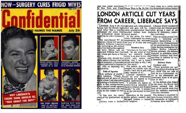 Liberace appearing in 2 different publications