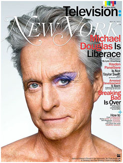 Cover of New York Magazine with Michael Douglas on the covering playing Liberace