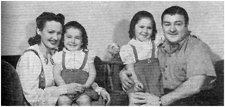 Lou Costello with his wife and 2 of his daughters