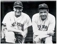 Lou Gehrig with Babe Ruth