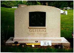 Lou Gehrig's burial place at Kensico Cemetery in Valhalla, New York