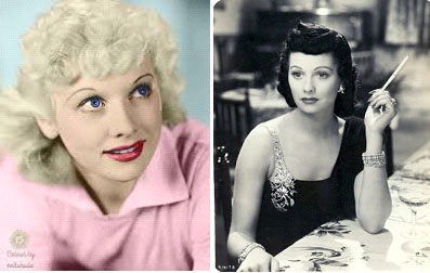 Lucille Ball as a blond and a brunette