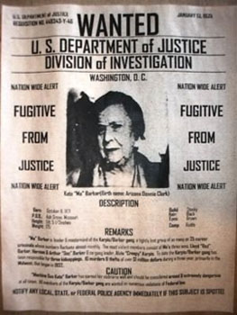 Ma Barker wanted poster