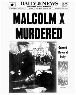 Malcolm X Daily news report of his death