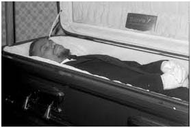 Malcolm X in casket