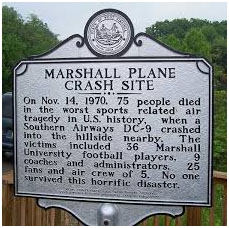 Marshall University Football Team memorial at plane crash site
