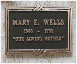 Mary Wells grave