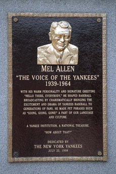 Mel Allen plaque