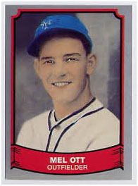 Mel Ott early new York Giants baseball card