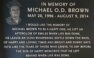 Michael Brown plaque