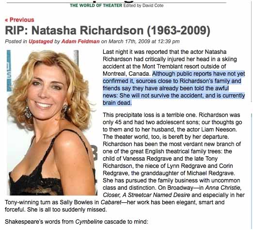 Natasha Ricardson's funeral