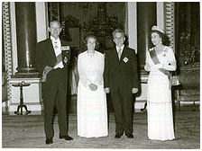 Nicolae Ceausescu with Britain's Queen Elizabeth