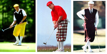Payne Stewart wearing colorful outfits on the golf course