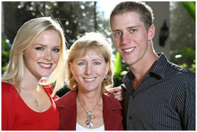 Payne Stewart's  wife and two children