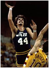 Pete Maravich playing for the Jazz