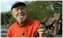 Pete Seeger performing in 2013