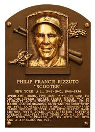 Phil Rizzuto hall Of Fame plaque