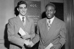 Ralph Branca and Jackie Robinson