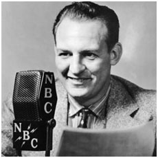 Red Grange working as a sportscaster