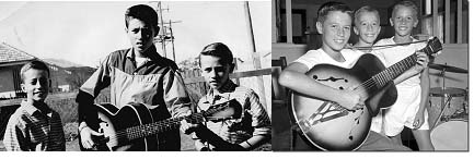 Robin Gibb and his brothers playing guitar when they were kids