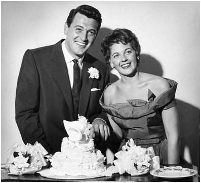 Rock Hudson and wife, Phyllis Gates