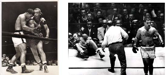 Rocky Marciano fighting Joe Louis